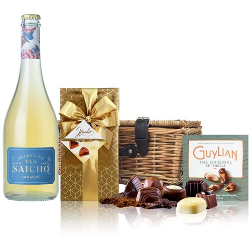 Saicho Jasmine Sparkling Tea 75cl And Chocolates Hamper